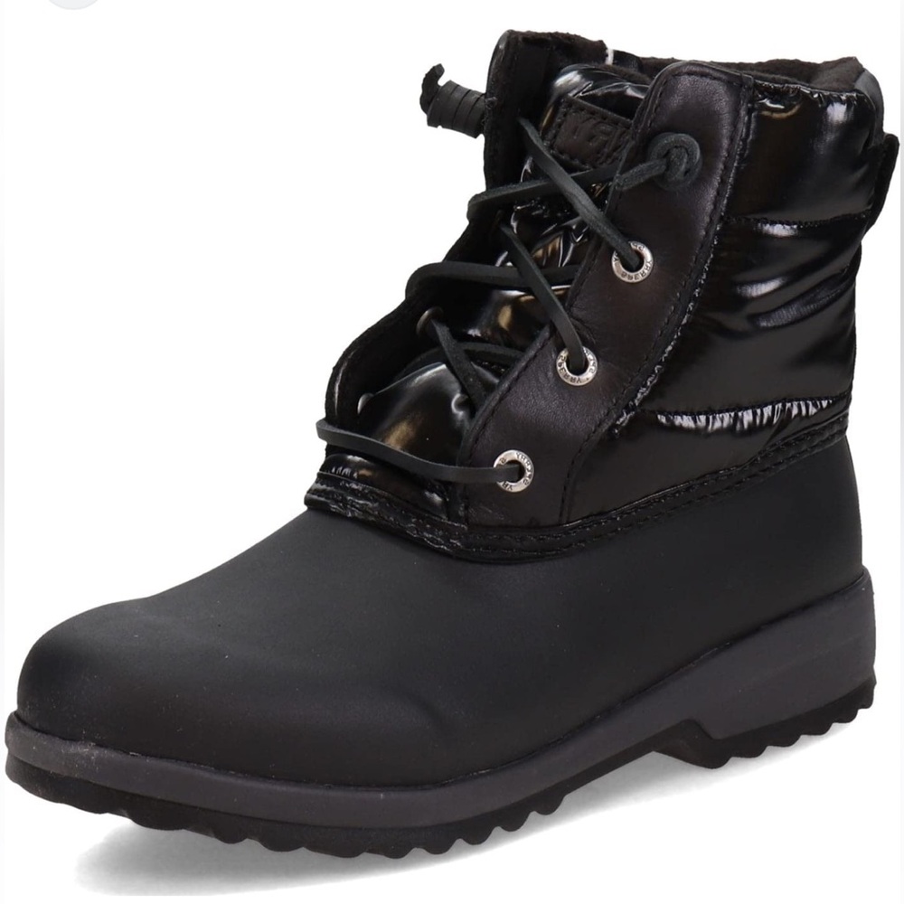 NEW $120 SPERRY Maritime Black Nylon Snow Boots women size 6
